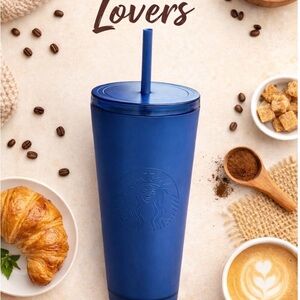 Starbucks Matte Royal Blue Reusable Tumbler with Straw